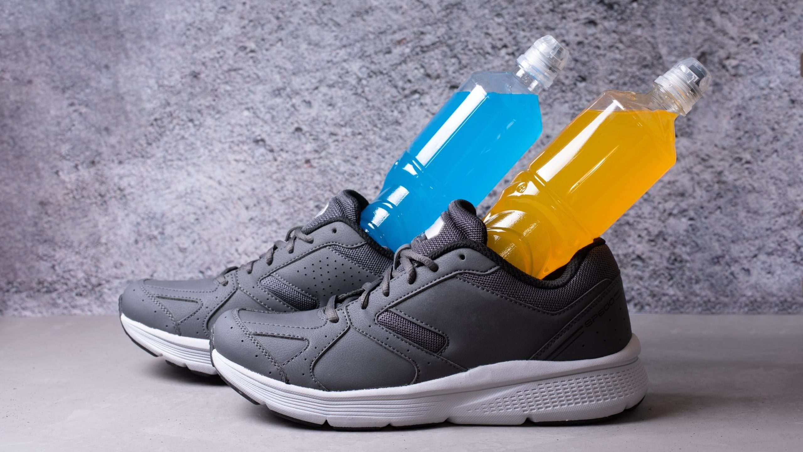 electrolyte drinks and workout shoes