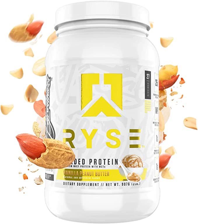 RYSE Up supplements, vanilla peanut butter flavor