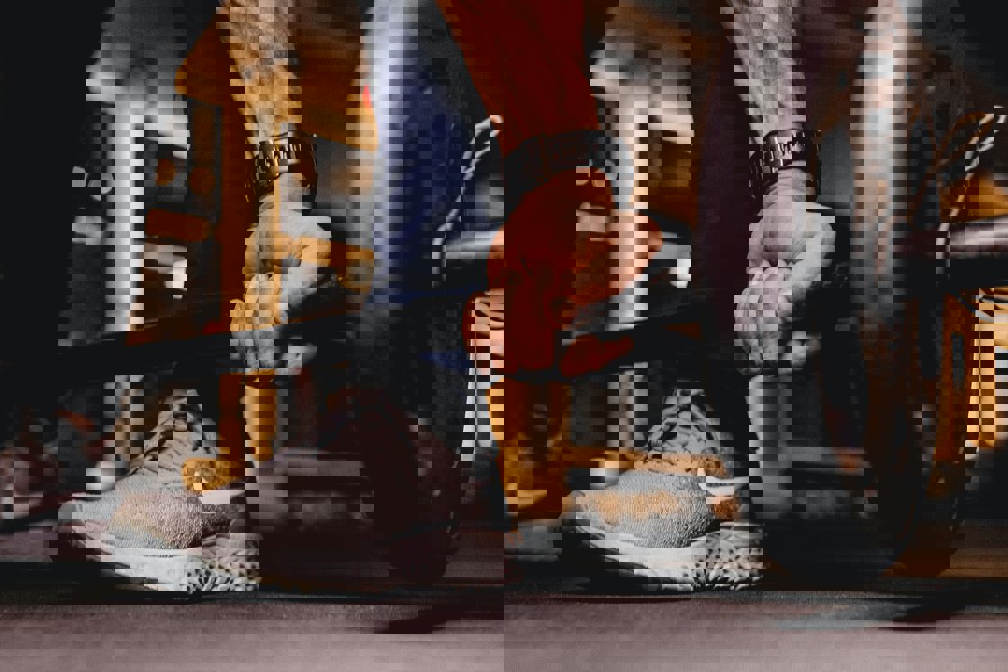 Man about to lift a barbell